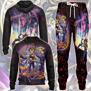 Yu-Gi-Oh! Dark Magician Video Game All Over Printed T-shirt Tank Top Zip Hoodie Pullover Hoodie Hawaiian Shirt Beach Shorts Joggers   