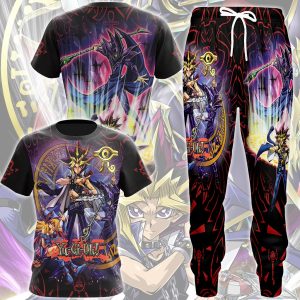 Yu-Gi-Oh! Dark Magician Video Game All Over Printed T-shirt Tank Top Zip Hoodie Pullover Hoodie Hawaiian Shirt Beach Shorts Joggers   