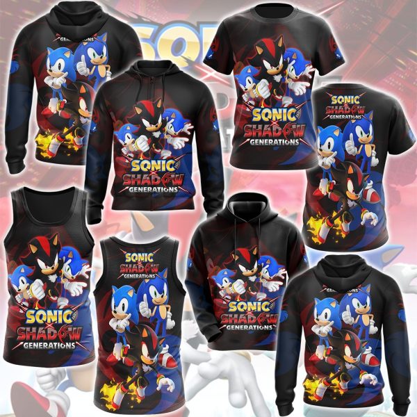 Sonic X Shadow Generations Video Game All Over Printed T-shirt Tank Top Zip Hoodie Pullover Hoodie Hawaiian Shirt Beach Shorts Joggers