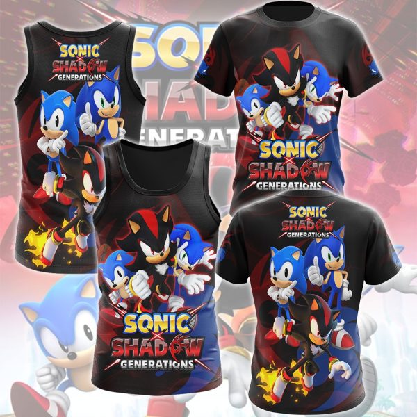 Sonic X Shadow Generations Video Game All Over Printed T-shirt Tank Top Zip Hoodie Pullover Hoodie Hawaiian Shirt Beach Shorts Joggers