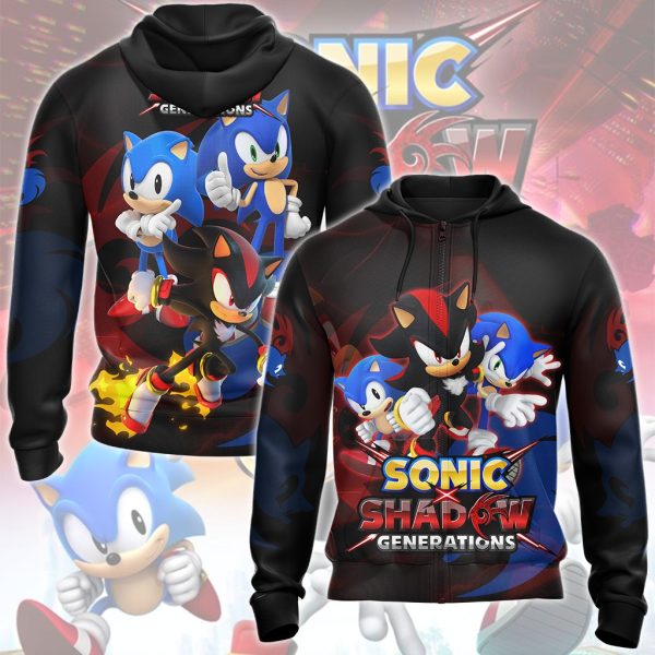 Sonic X Shadow Generations Video Game All Over Printed T-shirt Tank Top Zip Hoodie Pullover Hoodie Hawaiian Shirt Beach Shorts Joggers Zip Hoodie S