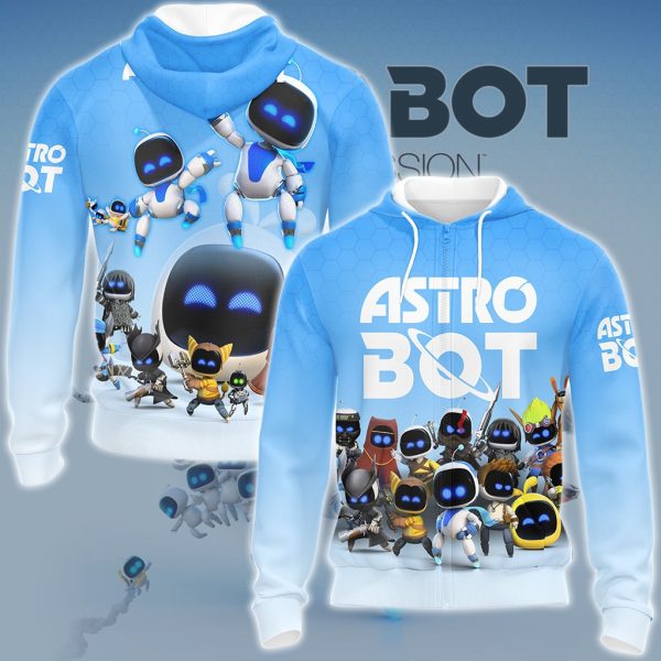 Astro Bot Video Game All Over Printed T-shirt Tank Top Zip Hoodie Pullover Hoodie Hawaiian Shirt Beach Shorts Joggers Zip Hoodie S