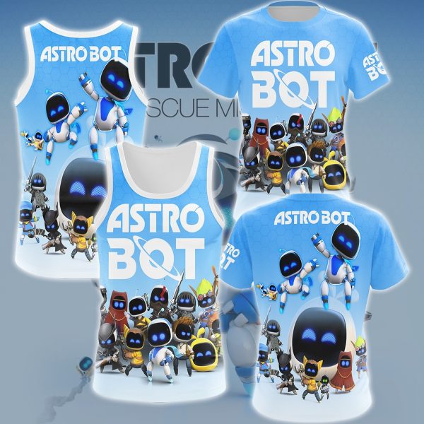 Astro Bot Video Game All Over Printed T-shirt Tank Top Zip Hoodie Pullover Hoodie Hawaiian Shirt Beach Shorts Joggers