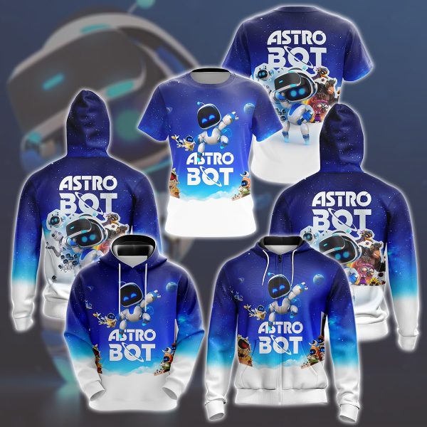 Astro Bot Video Game All Over Printed T-shirt Tank Top Zip Hoodie Pullover Hoodie Hawaiian Shirt Beach Shorts Joggers