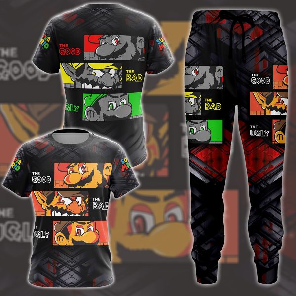 Mario The Good The Bad and The Ugly Video Game All Over Printed T-shirt Tank Top Zip Hoodie Pullover Hoodie Hawaiian Shirt Beach Shorts Joggers