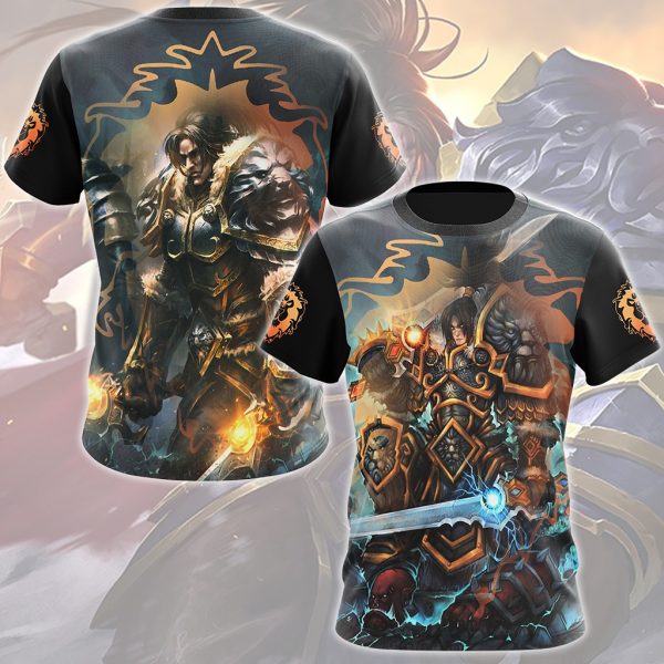 World Of Warcraft Varian Wrynn Video Game All Over Printed T-shirt Tank Top Zip Hoodie Pullover Hoodie Hawaiian Shirt Beach Shorts Joggers T-shirt S