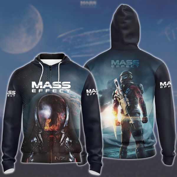 Mass Effect Video Game All Over Printed T-shirt Tank Top Zip Hoodie Pullover Hoodie Hawaiian Shirt Beach Shorts Joggers Zip Hoodie S