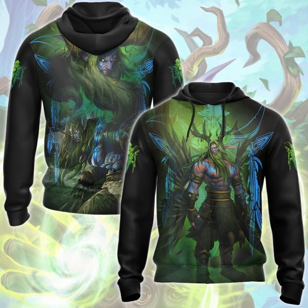 World Of Warcraft Malfurion Stormrage Video Game All Over Printed T-shirt Tank Top Zip Hoodie Pullover Hoodie Hawaiian Shirt Beach Shorts Joggers Zip Hoodie S