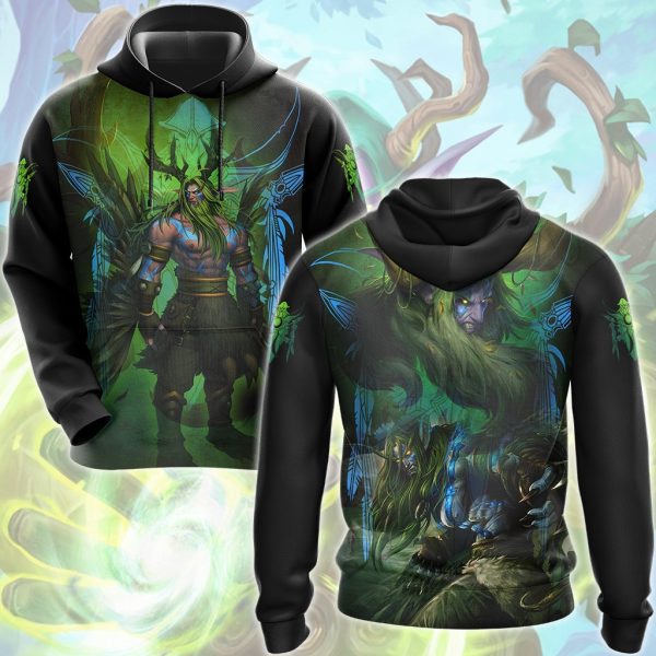 World Of Warcraft Malfurion Stormrage Video Game All Over Printed T-shirt Tank Top Zip Hoodie Pullover Hoodie Hawaiian Shirt Beach Shorts Joggers Hoodie S