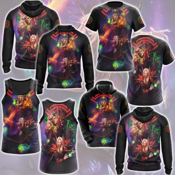 World Of Warcraft Kael'thas Sunstrider Video Game All Over Printed T-shirt Tank Top Zip Hoodie Pullover Hoodie Hawaiian Shirt Beach Shorts Joggers