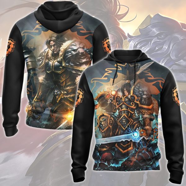 World Of Warcraft Varian Wrynn Video Game All Over Printed T-shirt Tank Top Zip Hoodie Pullover Hoodie Hawaiian Shirt Beach Shorts Joggers Zip Hoodie S