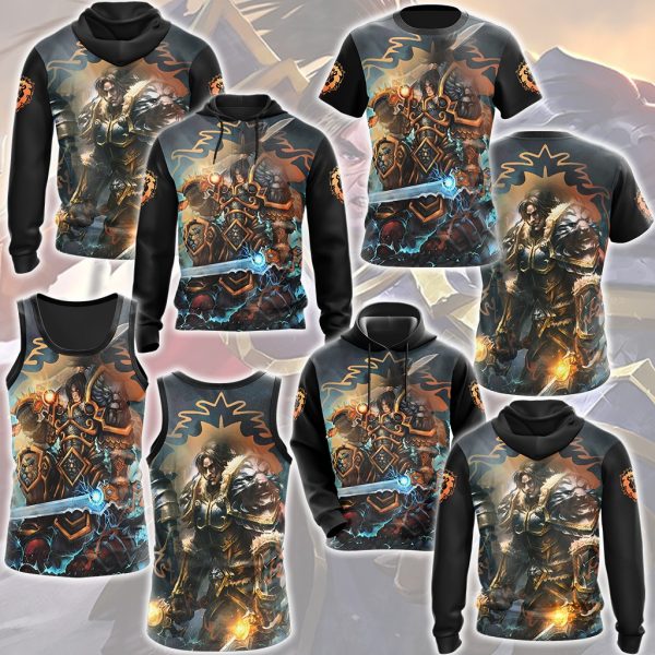 World Of Warcraft Varian Wrynn Video Game All Over Printed T-shirt Tank Top Zip Hoodie Pullover Hoodie Hawaiian Shirt Beach Shorts Joggers