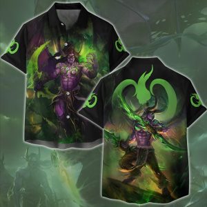 World Of Warcraft Illidan Stormrage Video Game All Over Printed T-shirt Tank Top Zip Hoodie Pullover Hoodie Hawaiian Shirt Beach Shorts Joggers Hawaiian Shirt S