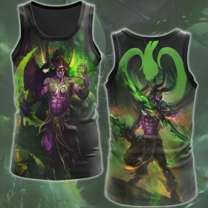 World Of Warcraft Illidan Stormrage Video Game All Over Printed T-shirt Tank Top Zip Hoodie Pullover Hoodie Hawaiian Shirt Beach Shorts Joggers Tank Top S