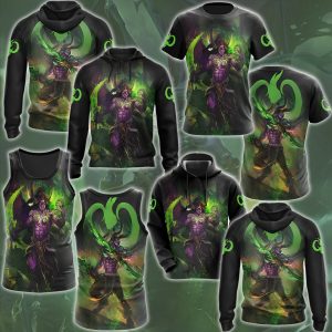 World Of Warcraft Illidan Stormrage Video Game All Over Printed T-shirt Tank Top Zip Hoodie Pullover Hoodie Hawaiian Shirt Beach Shorts Joggers