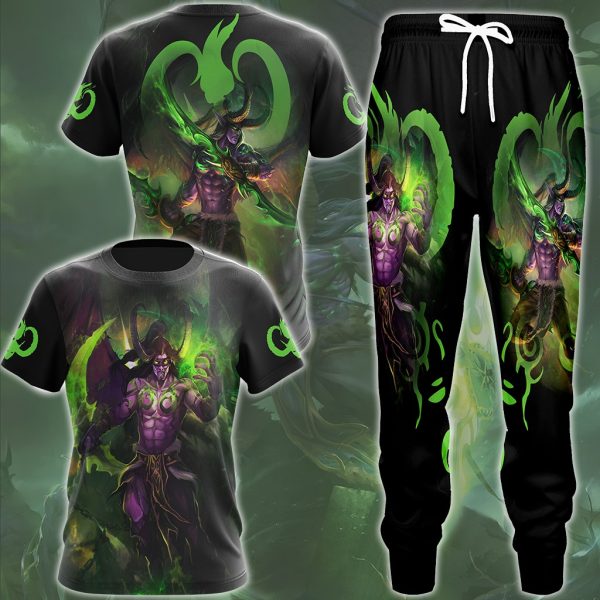 World Of Warcraft Illidan Stormrage Video Game All Over Printed T-shirt Tank Top Zip Hoodie Pullover Hoodie Hawaiian Shirt Beach Shorts Joggers