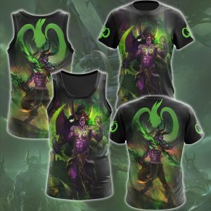 World Of Warcraft Illidan Stormrage Video Game All Over Printed T-shirt Tank Top Zip Hoodie Pullover Hoodie Hawaiian Shirt Beach Shorts Joggers