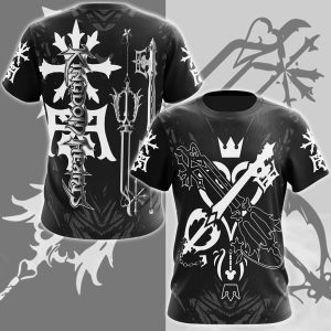 Kingdom Hearts Oathkeeper and Oblivion Video Game All Over Printed T-shirt Tank Top Zip Hoodie Pullover Hoodie Hawaiian Shirt Beach Shorts Joggers T-shirt S