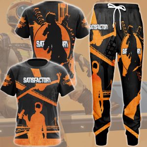 Satisfactory Video Game All Over Printed T-shirt Tank Top Zip Hoodie Pullover Hoodie Hawaiian Shirt Beach Shorts Joggers