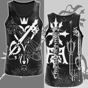 Kingdom Hearts Oathkeeper and Oblivion Video Game All Over Printed T-shirt Tank Top Zip Hoodie Pullover Hoodie Hawaiian Shirt Beach Shorts Joggers Tank Top S