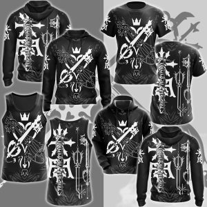 Kingdom Hearts Oathkeeper and Oblivion Video Game All Over Printed T-shirt Tank Top Zip Hoodie Pullover Hoodie Hawaiian Shirt Beach Shorts Joggers