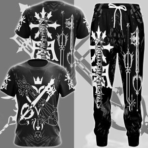 Kingdom Hearts Oathkeeper and Oblivion Video Game All Over Printed T-shirt Tank Top Zip Hoodie Pullover Hoodie Hawaiian Shirt Beach Shorts Joggers