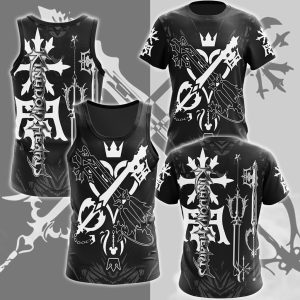 Kingdom Hearts Oathkeeper and Oblivion Video Game All Over Printed T-shirt Tank Top Zip Hoodie Pullover Hoodie Hawaiian Shirt Beach Shorts Joggers