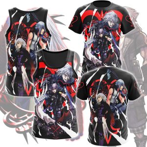 Kingdom Hearts Riku Video Game All Over Printed T-shirt Tank Top Zip Hoodie Pullover Hoodie Hawaiian Shirt Beach Shorts Joggers