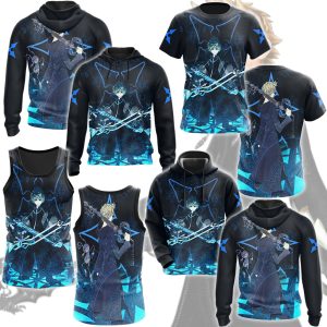 Kingdom Hearts Roxas Video Game All Over Printed T-shirt Tank Top Zip Hoodie Pullover Hoodie Hawaiian Shirt Beach Shorts Joggers