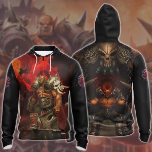 World Of Warcraft Garrosh Hellscream Video Game All Over Printed T-shirt Tank Top Zip Hoodie Pullover Hoodie Hawaiian Shirt Beach Shorts Joggers Zip Hoodie S