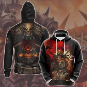 World Of Warcraft Garrosh Hellscream Video Game All Over Printed T-shirt Tank Top Zip Hoodie Pullover Hoodie Hawaiian Shirt Beach Shorts Joggers Hoodie S