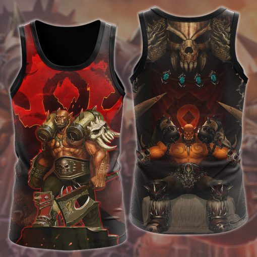 World Of Warcraft Garrosh Hellscream Video Game All Over Printed T-shirt Tank Top Zip Hoodie Pullover Hoodie Hawaiian Shirt Beach Shorts Joggers Tank Top S