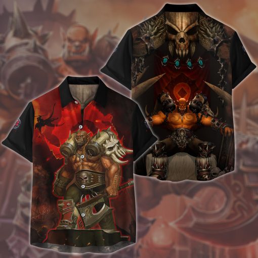 World Of Warcraft Garrosh Hellscream Video Game All Over Printed T-shirt Tank Top Zip Hoodie Pullover Hoodie Hawaiian Shirt Beach Shorts Joggers Hawaiian Shirt S