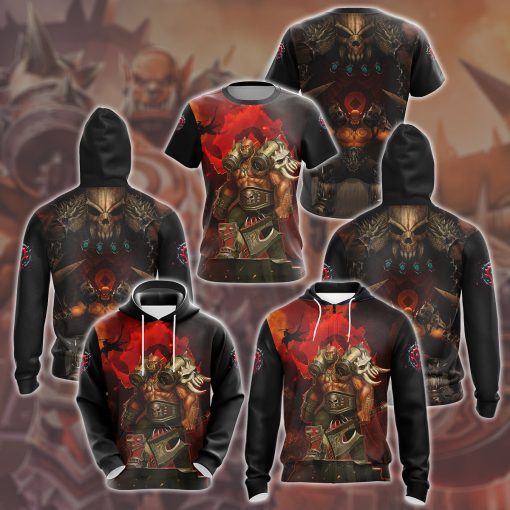 World Of Warcraft Garrosh Hellscream Video Game All Over Printed T-shirt Tank Top Zip Hoodie Pullover Hoodie Hawaiian Shirt Beach Shorts Joggers