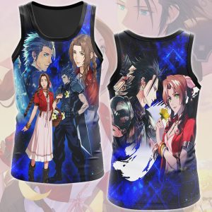 Final Fantasy Zack Fair & Aerith Gainsborough Video Game All Over Printed T-shirt Tank Top Zip Hoodie Pullover Hoodie Hawaiian Shirt Beach Shorts Joggers Tank Top S