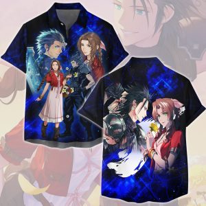 Final Fantasy Zack Fair & Aerith Gainsborough Video Game All Over Printed T-shirt Tank Top Zip Hoodie Pullover Hoodie Hawaiian Shirt Beach Shorts Joggers Hawaiian Shirt S