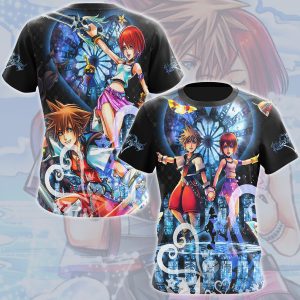 Kingdom Hearts Sora and Kairi Video Game All Over Printed T-shirt Tank Top Zip Hoodie Pullover Hoodie Hawaiian Shirt Beach Shorts Joggers T-shirt S