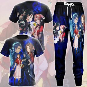 Final Fantasy Zack Fair & Aerith Gainsborough Video Game All Over Printed T-shirt Tank Top Zip Hoodie Pullover Hoodie Hawaiian Shirt Beach Shorts Joggers