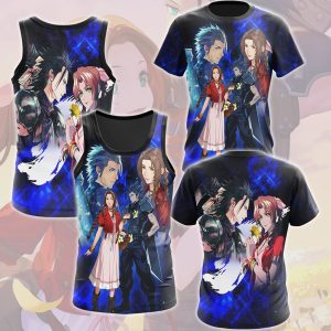 Final Fantasy Zack Fair & Aerith Gainsborough Video Game All Over Printed T-shirt Tank Top Zip Hoodie Pullover Hoodie Hawaiian Shirt Beach Shorts Joggers