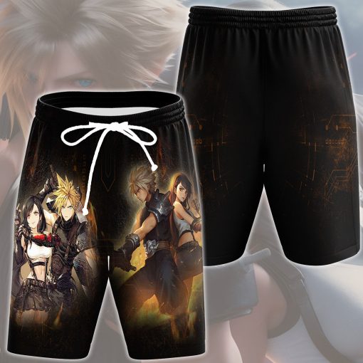 Final Fantasy Cloud & Tifa Video Game All Over Printed T-shirt Tank Top Zip Hoodie Pullover Hoodie Hawaiian Shirt Beach Shorts Joggers Beach Shorts S