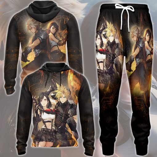 Final Fantasy Cloud & Tifa Video Game All Over Printed T-shirt Tank Top Zip Hoodie Pullover Hoodie Hawaiian Shirt Beach Shorts Joggers