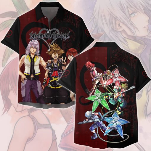 Kingdom Hearts Sora Riku and Kairi (Destiny Island trio) Video Game All Over Printed T-shirt Tank Top Zip Hoodie Pullover Hoodie Hawaiian Shirt Beach Shorts Joggers Hawaiian Shirt S