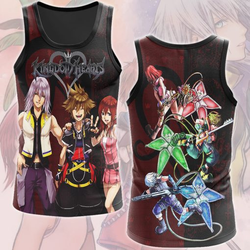 Kingdom Hearts Sora Riku and Kairi (Destiny Island trio) Video Game All Over Printed T-shirt Tank Top Zip Hoodie Pullover Hoodie Hawaiian Shirt Beach Shorts Joggers Tank Top S