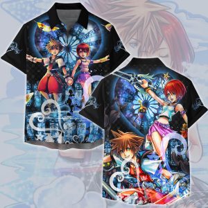 Kingdom Hearts Sora and Kairi Video Game All Over Printed T-shirt Tank Top Zip Hoodie Pullover Hoodie Hawaiian Shirt Beach Shorts Joggers Hawaiian Shirt S