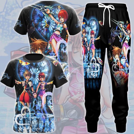 Kingdom Hearts Sora and Kairi Video Game All Over Printed T-shirt Tank Top Zip Hoodie Pullover Hoodie Hawaiian Shirt Beach Shorts Joggers