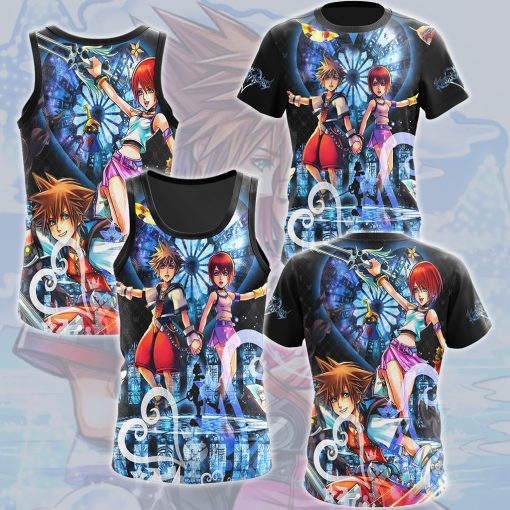 Kingdom Hearts Sora and Kairi Video Game All Over Printed T-shirt Tank Top Zip Hoodie Pullover Hoodie Hawaiian Shirt Beach Shorts Joggers