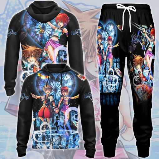 Kingdom Hearts Sora and Kairi Video Game All Over Printed T-shirt Tank Top Zip Hoodie Pullover Hoodie Hawaiian Shirt Beach Shorts Joggers