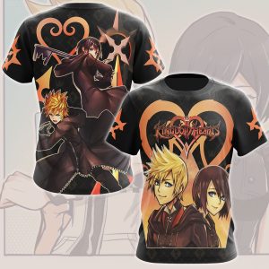 Kingdom Hearts Roxas and Xion Video Game All Over Printed T-shirt Tank Top Zip Hoodie Pullover Hoodie Hawaiian Shirt Beach Shorts Joggers T-shirt S