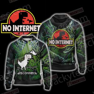 No Internet - Jurassic Park Zip Up Hoodie