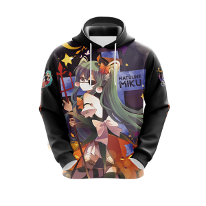 Hatsune Miku Halloween All Over Print T-shirt Zip Hoodie Pullover Hoodie   